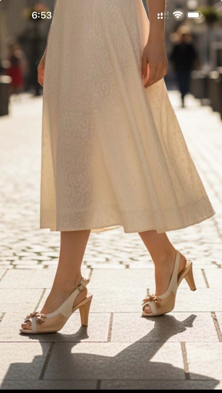 Adrienne Vittadini Women's Beige Perforated Peep-Toe Slingback Heels